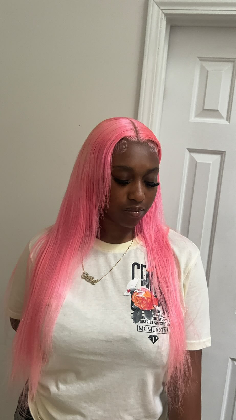 Pink wig install